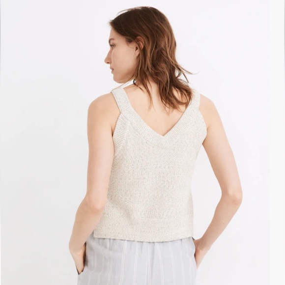 Madewell Knitted Sleeves button up sweater tank top cream Size XXS! - Picture 2 of 6